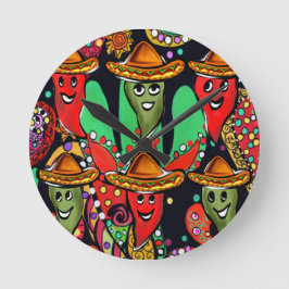 Cinco de Mayo Peppers Ronde Klok