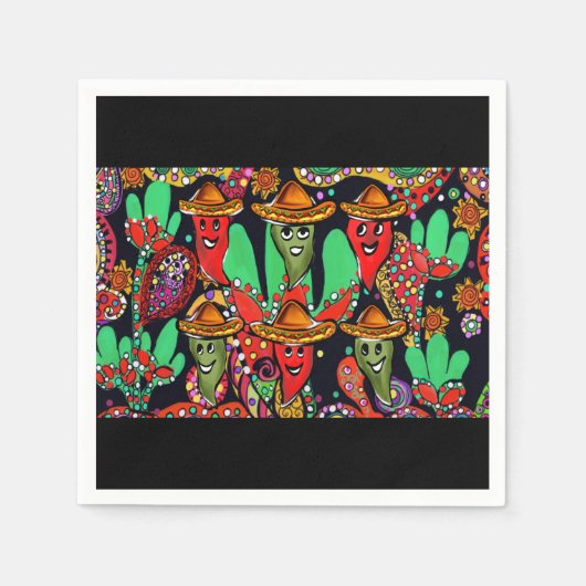Cinco de Mayo Peppers Servet (Voorkant)