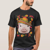 Cinco de Mayo Pig Sombrero Mexican Pig Fiesta Part T-shirt (Voorkant)