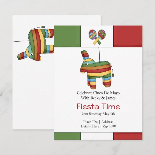 Cinco de Mayo Pinata Fiesta Party Kaart (Voorkant / Achterkant)