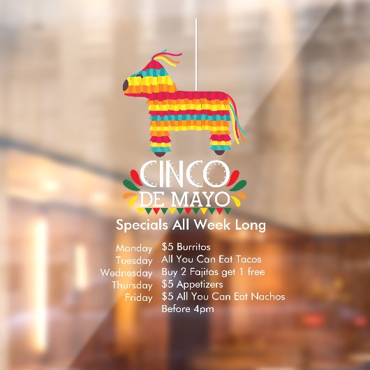Cinco de Mayo Pinata Specials Raamsticker (Vel 2)