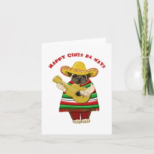 Cinco de Mayo Pug Cards Kaart (Voorkant)
