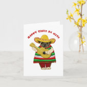 Cinco de Mayo Pug Cards Kaart (Gele Bloem)