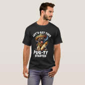 Cinco De Mayo Pug Feest-Puur Mops T-shirt (Voorkant volledig)