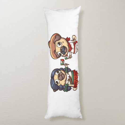 Cinco De Mayo Pugs Body Pillow Lichaamskussen (Achterkant (Verticaal))