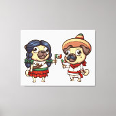 Cinco de Mayo Pugs Canvas Print (Voorkant)