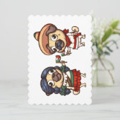 Cinco De Mayo Pugs Flat Wenskaart Kaart (Staand voorkant)