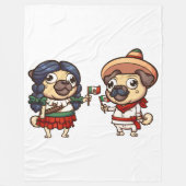 Cinco De Mayo Pugs Fleece Blanket Deken (Voorkant)