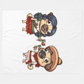 Cinco De Mayo Pugs Fleece Blanket Deken (Voorkant (Horizontaal))