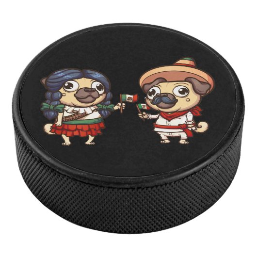 Cinco De Mayo Pugs Hockey Puk Puck (3/4)