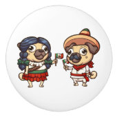 Cinco De Mayo Pugs Knob Keramische Knop (Voorkant)
