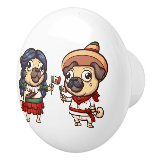 Cinco De Mayo Pugs Knob Keramische Knop (Rechts)