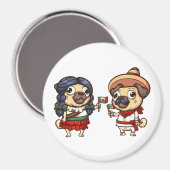 Cinco De Mayo Pugs Magneet (Voorkant / Achterkant)