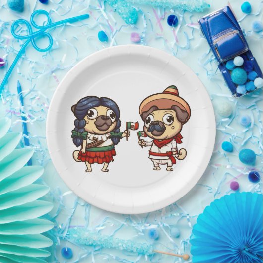 Cinco De Mayo Pugs Paper Borden Papieren Bordje (Feest)
