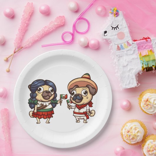 Cinco De Mayo Pugs Paper Borden Papieren Bordje (Feest)
