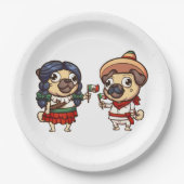 Cinco De Mayo Pugs Paper Borden Papieren Bordje (Voorkant)