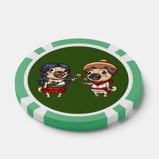 Cinco De Mayo Pugs Poker Chips (Enkel)