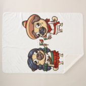Cinco De Mayo Pugs Sherpa Blanket Sherpa Deken (Voorkant (horizontaal))