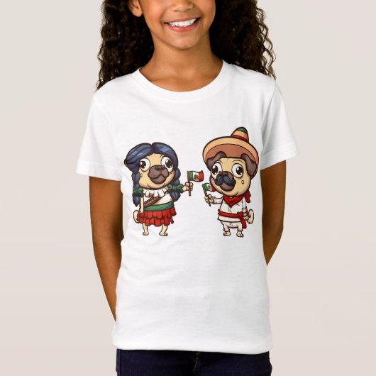 Cinco De Mayo Pugs Shirt #3 (Voorkant)