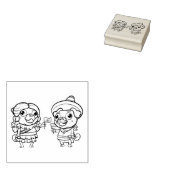 Cinco De Mayo Pugs Stamp Rubberstempel (Gestempeld)