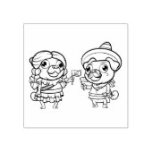 Cinco De Mayo Pugs Stamp Rubberstempel (Afrduk)
