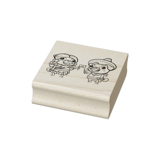 Cinco De Mayo Pugs Stamp Rubberstempel (Stempel)
