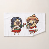 Cinco De Mayo Pugs Towel Set Bad Handdoek (Handdoek)