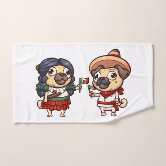 Cinco De Mayo Pugs Towel Set Bad Handdoek (Handdoek)