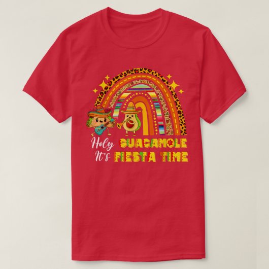 Cinco de Mayo Rainbow Heilige Guacamole its Fiesta T-shirt (Design voorkant)