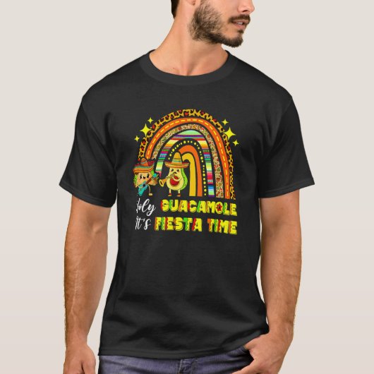 Cinco de Mayo Rainbow Heilige Guacamole its Fiesta T-shirt (Voorkant)