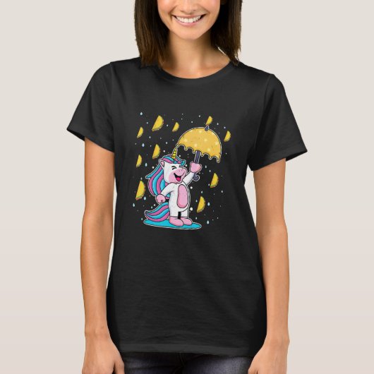 Cinco De Mayo Raining Tacos Unicorn Umbrella T-shirt (Voorkant)