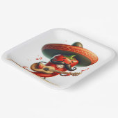 Cinco de Mayo Red Chili Pepper Muzikant Papieren Bordje (Gebogen)