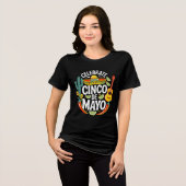Cinco De Mayo Retro Fiesta T-Shirt Vieren (Voorkant volledig)