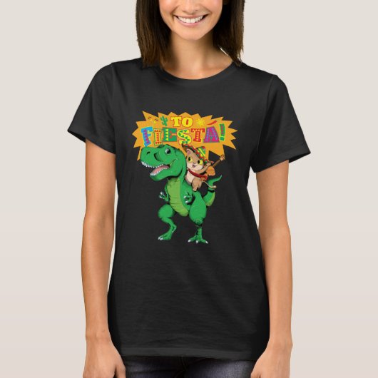 Cinco de Mayo  Rex Dinosaur and Cats T-shirt (Voorkant)