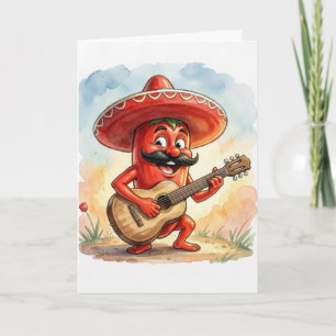 Cinco de Mayo Rode Chilipeper Gitarist Kaart
