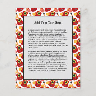 Cinco de Mayo Rode Mexicaanse Gitaren Bloemen Muzi Flyer