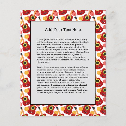 Cinco de Mayo Rode Mexicaanse Gitaren Bloemen Muzi Flyer (Voorkant)
