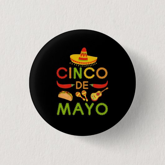 Cinco de Mayo Ronde Button 3,2 Cm (Voorkant)
