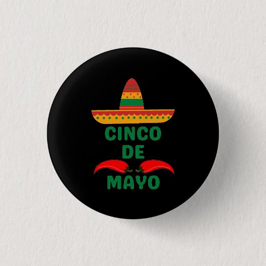 Cinco De Mayo Ronde Button 3,2 Cm (Voorkant)