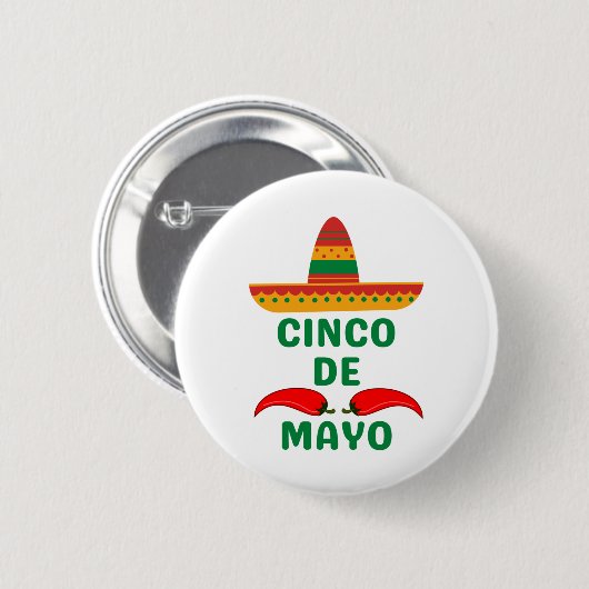 Cinco De Mayo Ronde Button 5,7 Cm (Voorkant /achterkant)