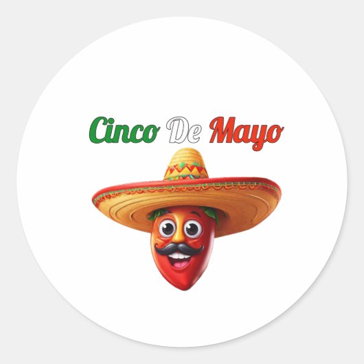 Cinco De Mayo Ronde Sticker (Voorkant)