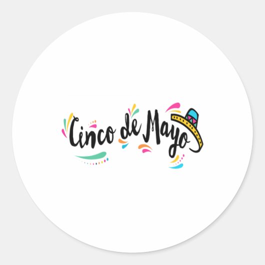Cinco De Mayo Ronde Sticker (Voorkant)