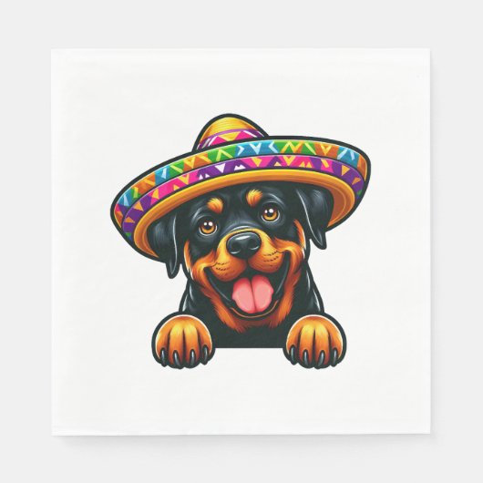 Cinco de Mayo Rottweiler Mexico viering Servet (Voorkant)