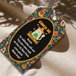 Cinco De Mayo- Schattige Kat Dank je Cadeaulabel