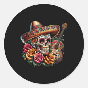 Cinco De Mayo Schedel Hoed Feest Mexicaanse Schede Ronde Sticker