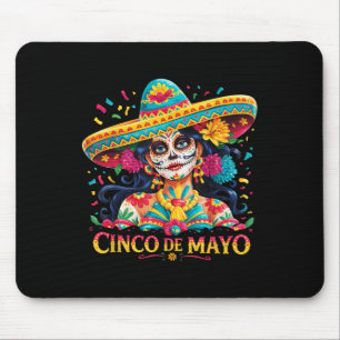 Cinco de Mayo Schedel met Sombrero Vrouwen Meisjes Muismat