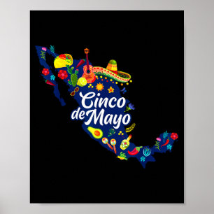 Cinco De Mayo Sfeer - Mexicaanse Hoed Vintage T-sh Poster