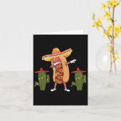 Cinco de Mayo Shirt Hot Dog Cactus Dansen Kaart (Gele Bloem)