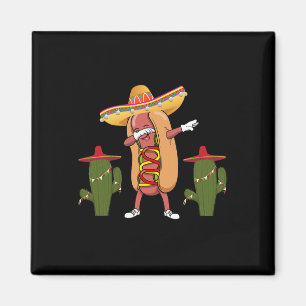 Cinco de Mayo Shirt Hot Dog Cactus Dansen Magneet
