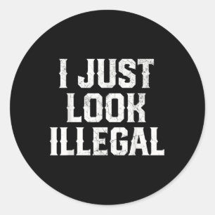 Cinco de Mayo Shirt Ik zie er gewoon illegaal Mexi Ronde Sticker